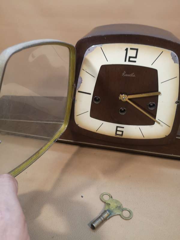 Magnificent Original Vintage Art Deco F Mauthe Mantel Clock With Key - Germany