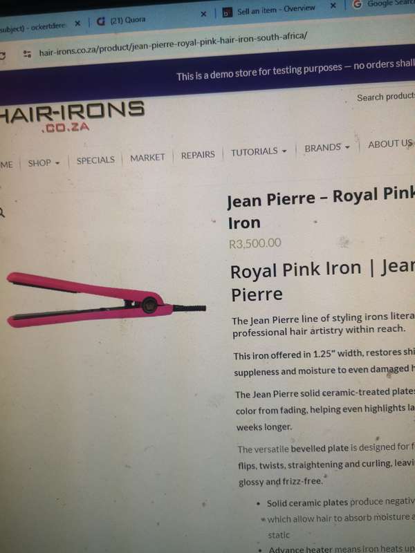 Professional Jean Pierre Royal Pink Hair Straightener