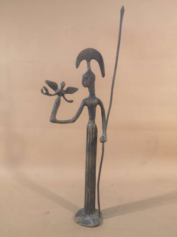 Athena Minerva - Greek Roman Goddess of wisdom, - Greek Mythology, - bronze statue