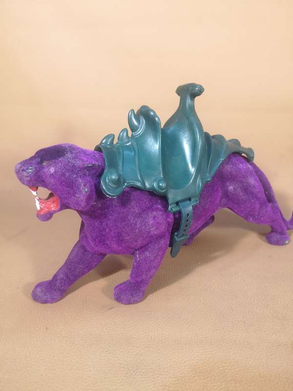 RARE!! HE-MAN 1981 PANTHOR figure + saddle skeletor cat Masters of the Universe MOTU