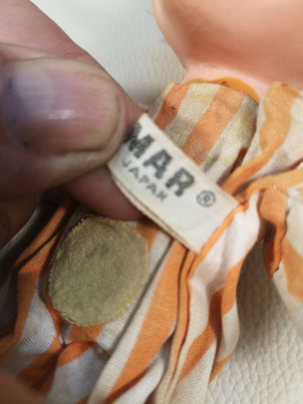 Vintage 1967 Kamar Doll - Striped Clown with Pointed Hat - Japan