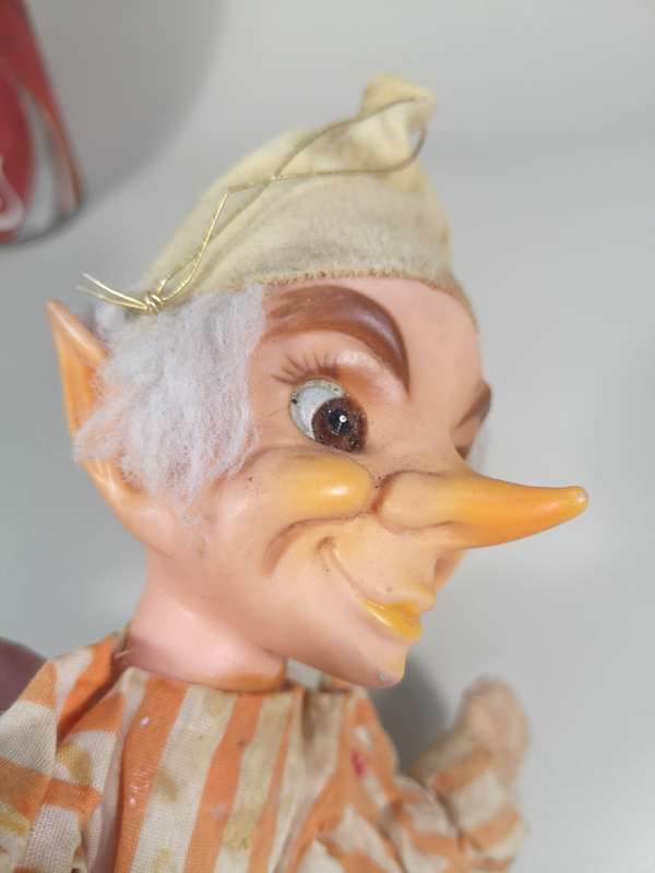 Vintage 1967 Kamar Doll - Striped Clown with Pointed Hat - Japan