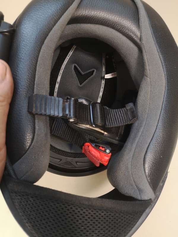 SHARK S900-C KZK Glow Black/Red Helmet Size S 55/56 With Scala Rider Mount, Microphone & Earphones
