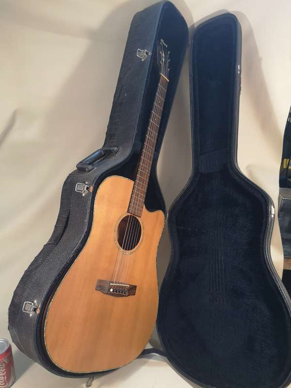 Magnificent Cort MR E NS Dreadnought Cutaway Acoustic/Electric Natural Guitar with Case