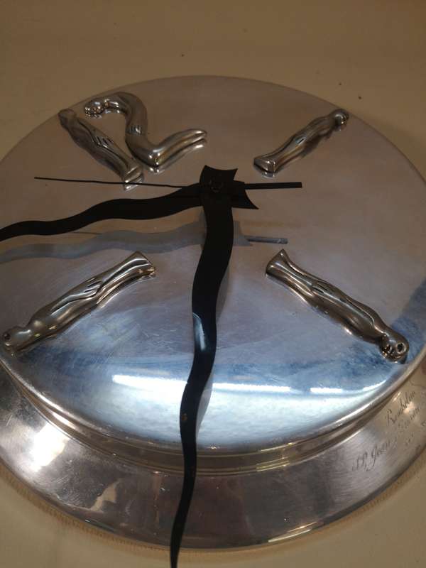 WOW !!! ORIGINAL CARROL BOYES FUNCTIONAL ART - MAN / WOMAN PATTERN QUARTZ WALL CLOCK