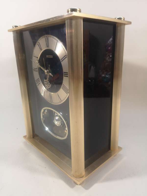 Fantastic!! Large Original Vintage Rhythm Brass Anniversary Clock 100% Working