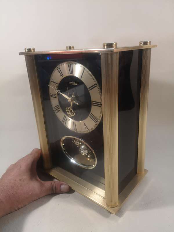 Fantastic!! Large Original Vintage Rhythm Brass Anniversary Clock 100% Working
