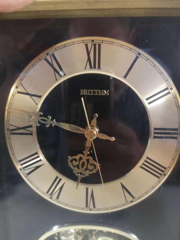 Fantastic!! Large Original Vintage Rhythm Brass Anniversary Clock 100% Working