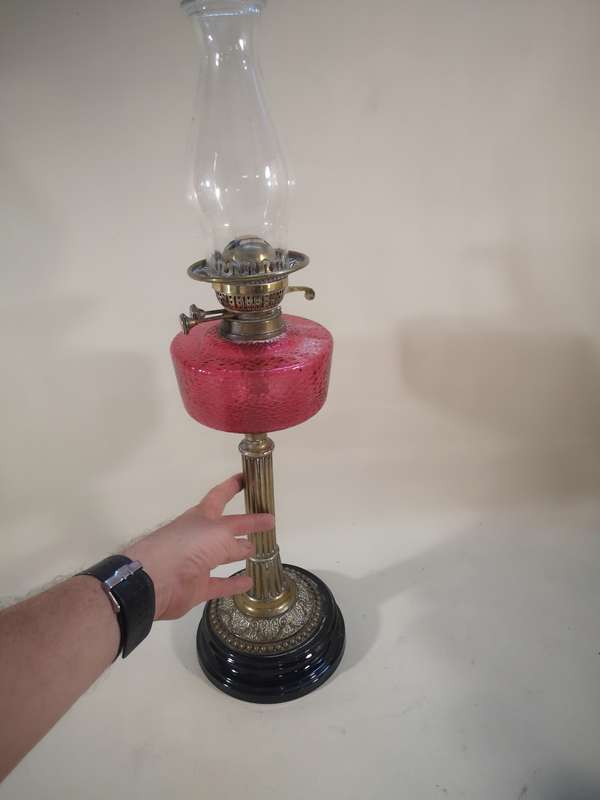 Magnificent Antique Victorian "Duplex" Oil Lamp - 690mm Tall
