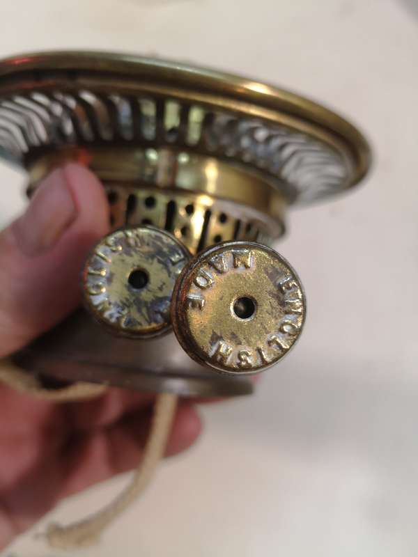 Magnificent Antique Victorian "Duplex" Oil Lamp - 690mm Tall