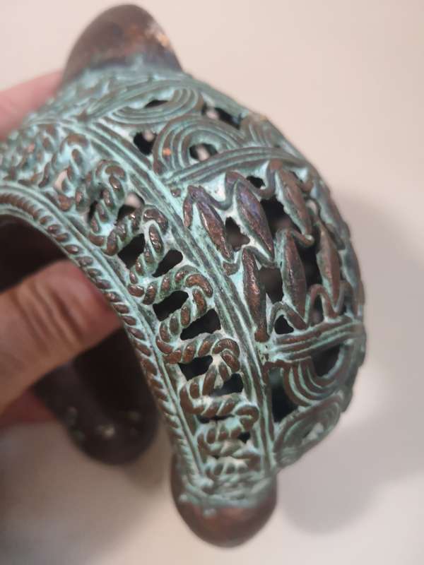 Antique Bronze Bangle From Bamum People of Cameron. African Currency Bangle.