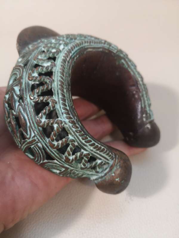 Antique Bronze Bangle From Bamum People of Cameron. African Currency Bangle.