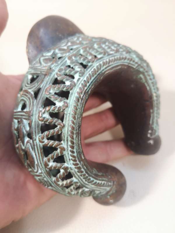 Antique Bronze Bangle From Bamum People of Cameron. African Currency Bangle.