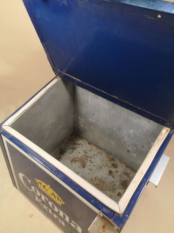 Vintage Very Large Corona Extra Cerveza Beer Metal Ice Chest Cooler with Opener