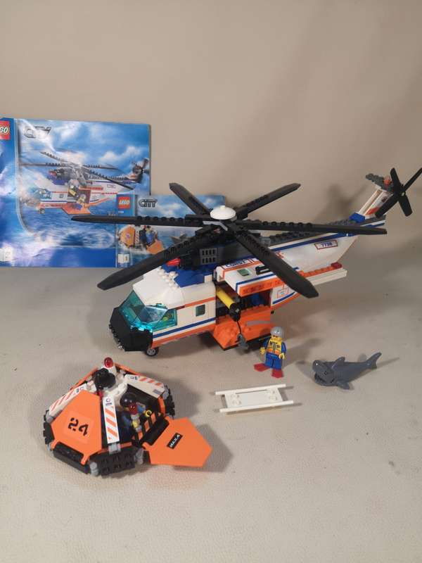 Lego City 7738 Coast Guard Helicopter & Life Raft set