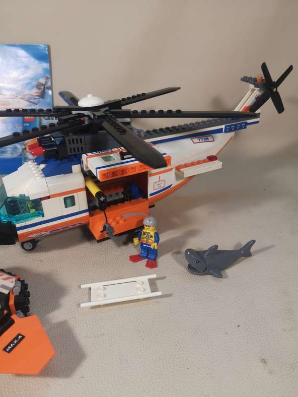Lego City 7738 Coast Guard Helicopter & Life Raft set