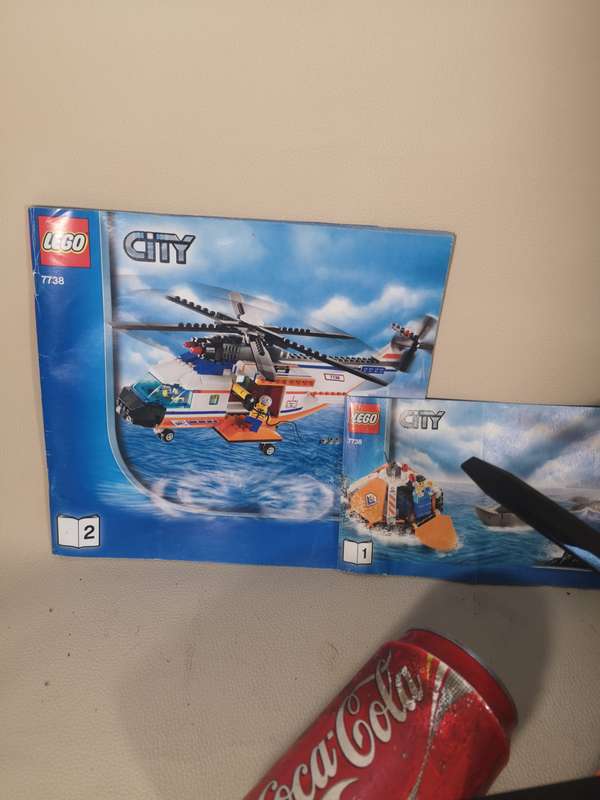 Lego City 7738 Coast Guard Helicopter & Life Raft set
