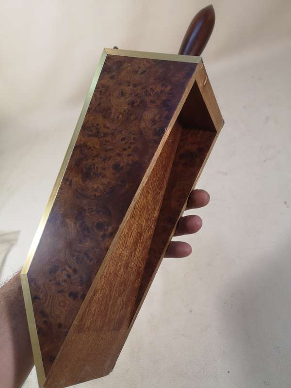 VINTAGE 1970's LE BANQUIER CASINO WOODEN CARD SHOE AND 2 BLUE TRAIN BOXED DECK OF CARDS