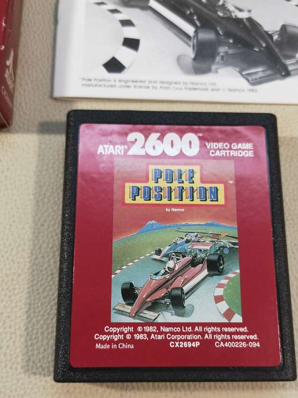 Rare Find!! Vintage Atari 2600 - Pole Position Game Cartridge Complete With Booklet in Original Box