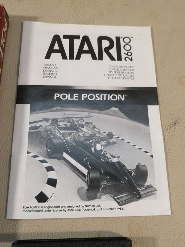 Rare Find!! Vintage Atari 2600 - Pole Position Game Cartridge Complete With Booklet in Original Box