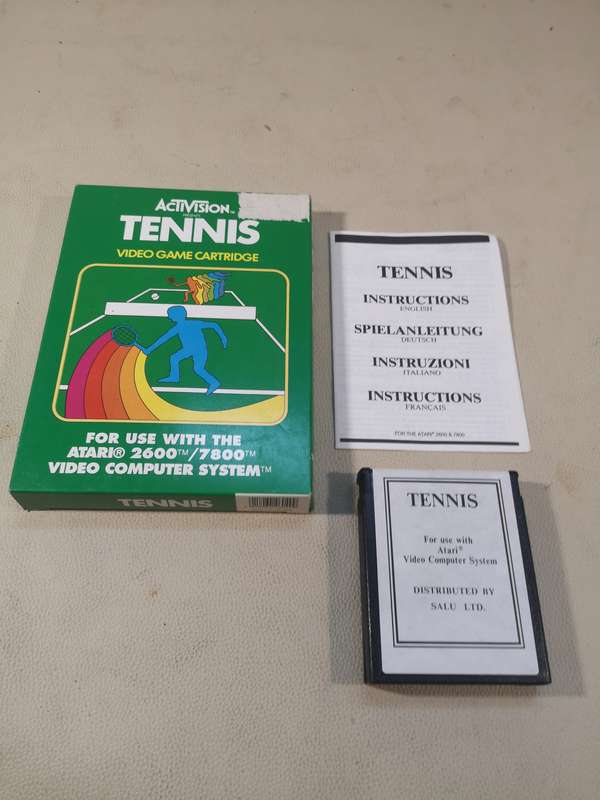 Rare Find!! Vintage Atari 2600 - Tennis Game Cartridge Complete With Booklet in Original Box