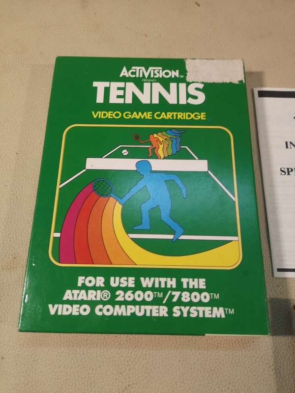 Rare Find!! Vintage Atari 2600 - Tennis Game Cartridge Complete With Booklet in Original Box