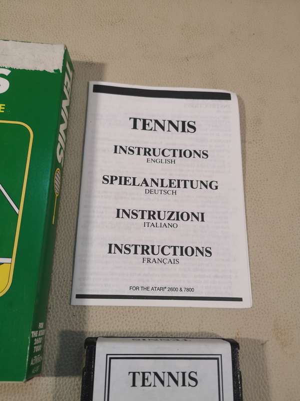 Rare Find!! Vintage Atari 2600 - Tennis Game Cartridge Complete With Booklet in Original Box