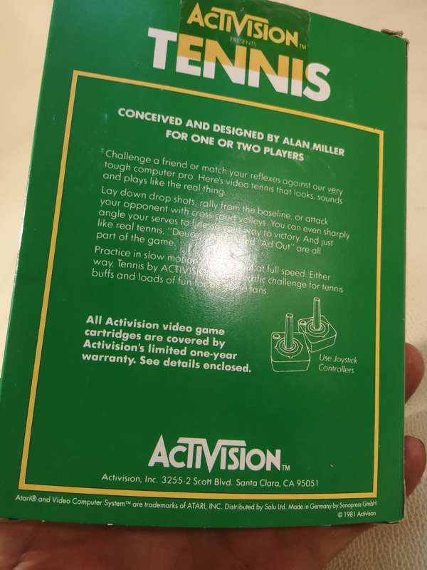 Rare Find!! Vintage Atari 2600 - Tennis Game Cartridge Complete With Booklet in Original Box