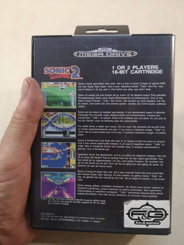 RARE!!! Vintage Sega Mega Drive Sonic The Hedgehog 2 Game Complete Like New in Box
