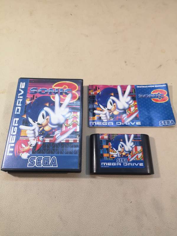 Amazing!!! Vintage Sega Mega Drive Sonic The Hedgehog 3 Game Complete Like New in Box