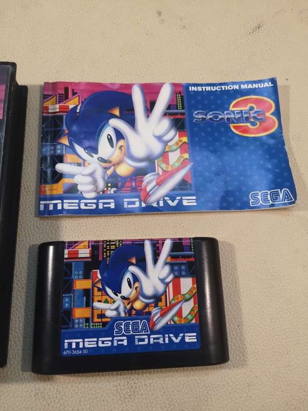 Amazing!!! Vintage Sega Mega Drive Sonic The Hedgehog 3 Game Complete Like New in Box
