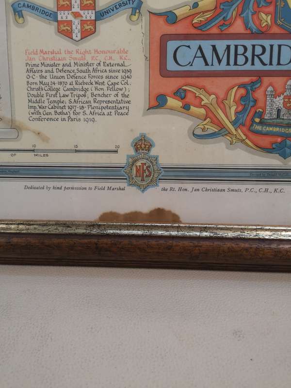 Vintage Old Map of Cambridgeshire by Ernest Clegg, 1947