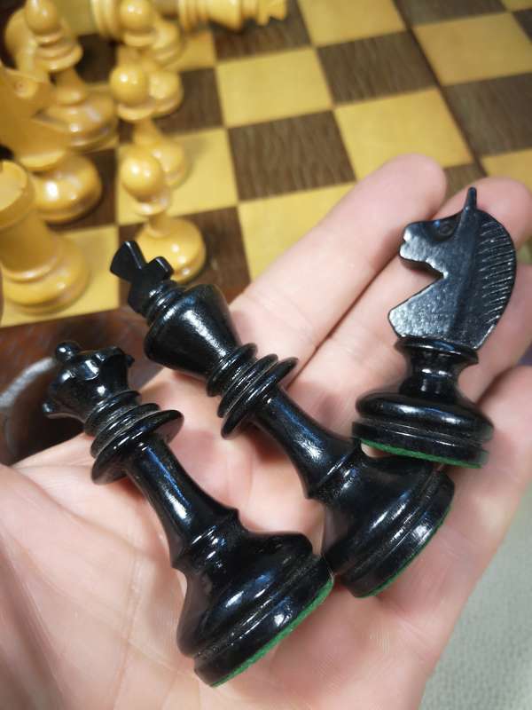 Stunning Vintage Folding Wooden Chess Set with Drawers 460 x 460mm