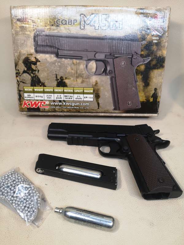 Metal Air Co2 pistol CQBP M45A1 4,5BBS 21-shots - Tested Working
