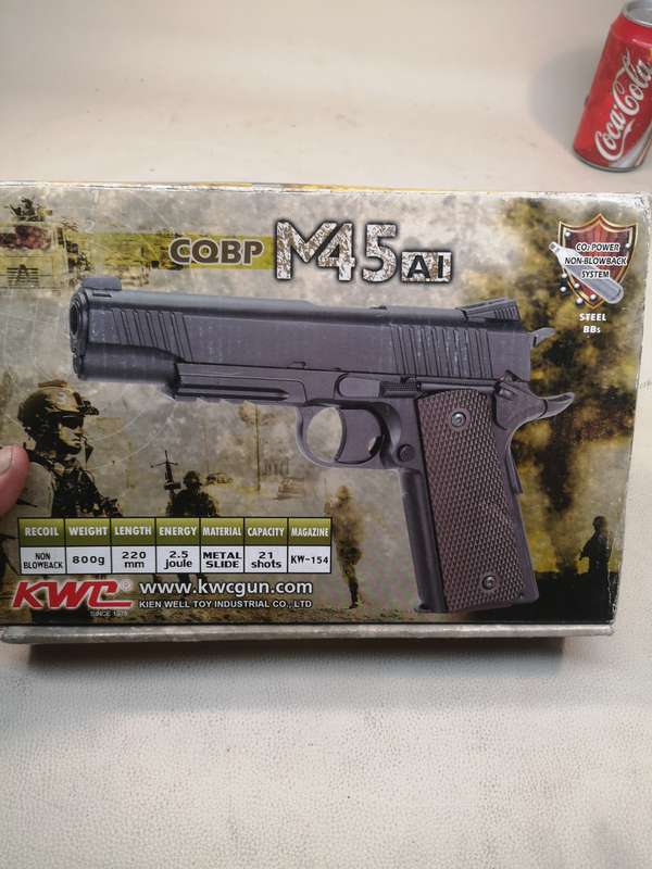 Metal Air Co2 pistol CQBP M45A1 4,5BBS 21-shots - Tested Working