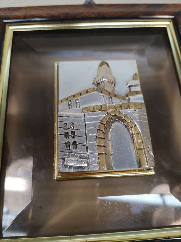 Vintage Jerusalem 3D Handcrafted Wall Crystal and Sterling Silver 925 By Artist Saad