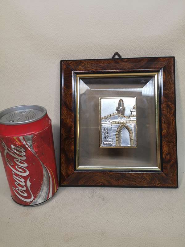 Vintage Jerusalem 3D Handcrafted Wall Crystal and Sterling Silver 925 By Artist Saad