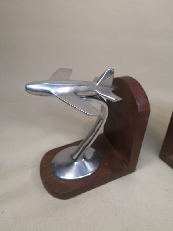 Magnificent Pair of Art Deco Airplane Bookends Made In India