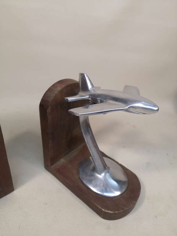 Magnificent Pair of Art Deco Airplane Bookends Made In India