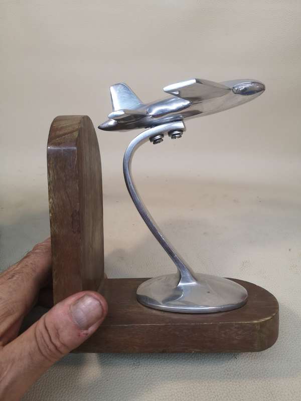 Magnificent Pair of Art Deco Airplane Bookends Made In India