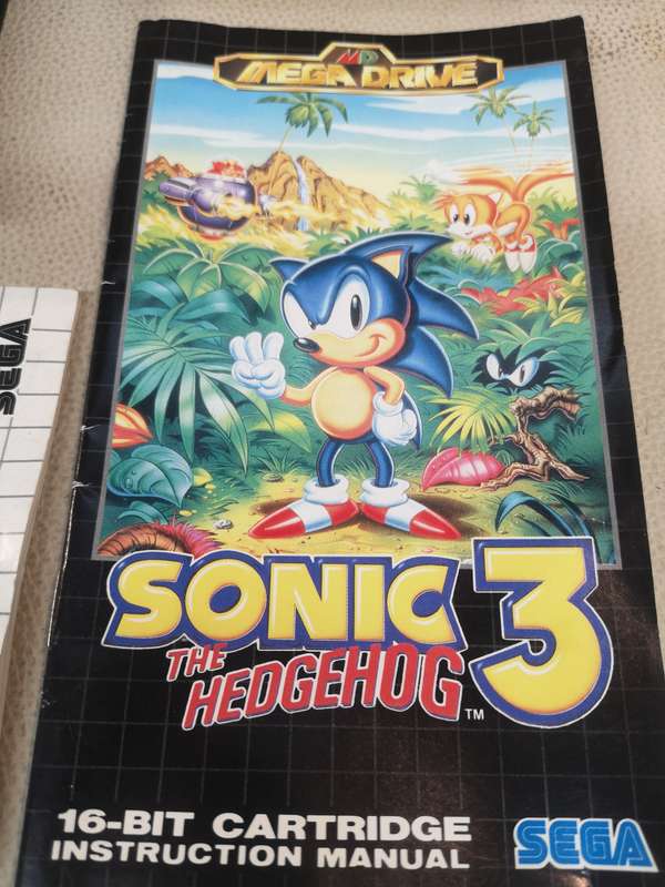 Complete Sega Mega Drive Sonic The Hedgehog 3 + Box & Manual