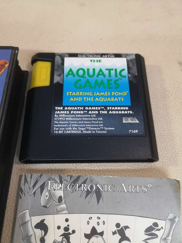 Complete Sega Mega Drive James Pond Aquatic Games The Aquabats + Box & Manual