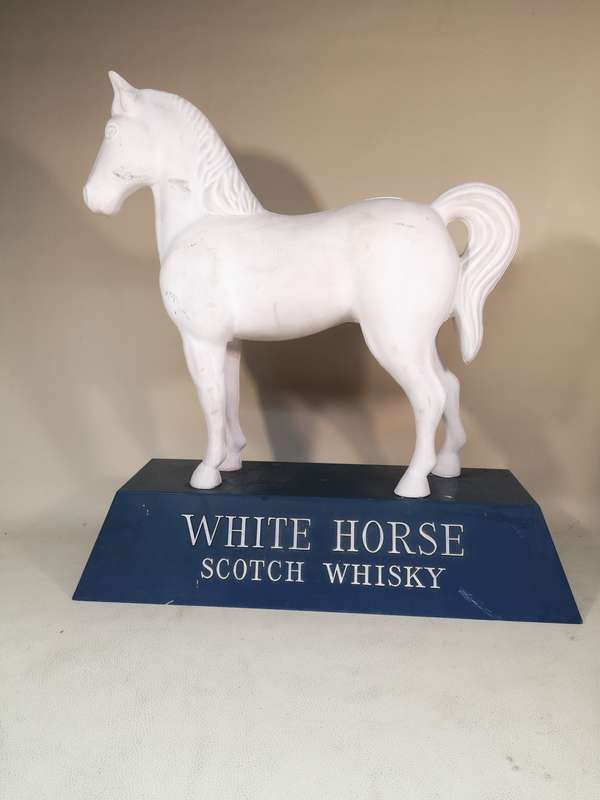 Very Large White Horse Scotch Whisky Pub Statuette - 450mm High