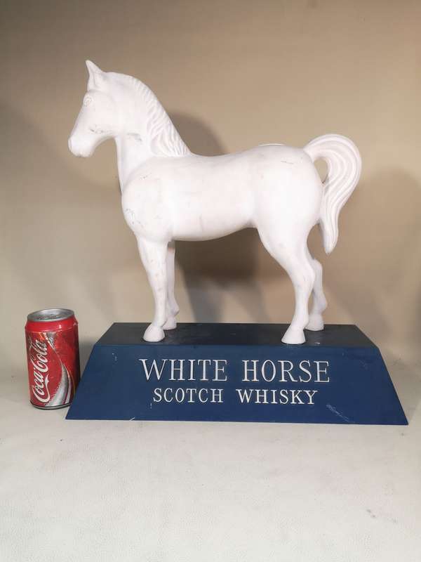 Very Large White Horse Scotch Whisky Pub Statuette - 450mm High