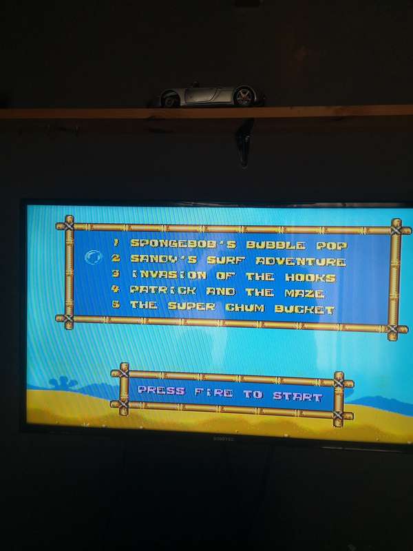 JAKKS SpongeBob SquarePants 5-in-1 Joystick Plug N Play TV Games - Tested Working