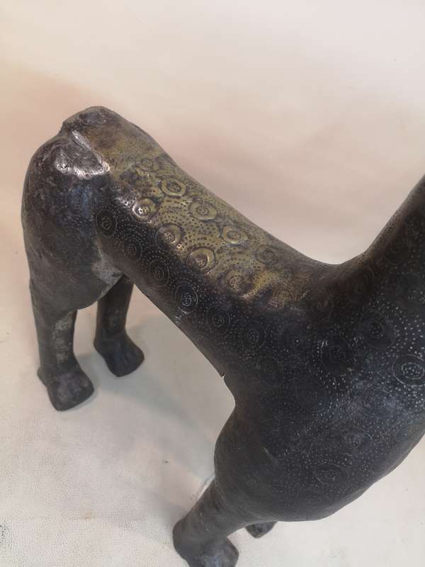 Antique Benin Bronze Leopard Sculpture - 12.5kg