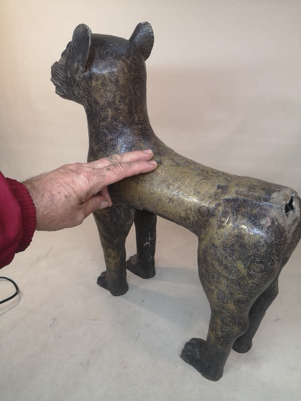Antique Benin Bronze Leopard Sculpture - 12.5kg