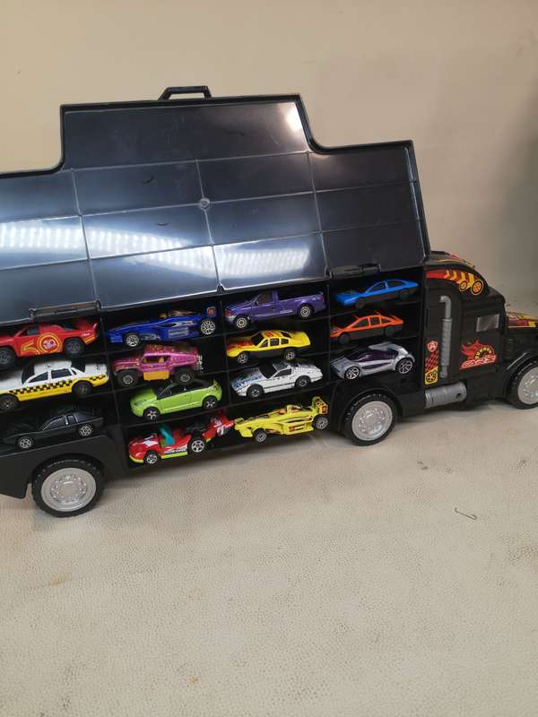 Massive Transport Car Carrier Truck Toy and Die Cast Car Combo