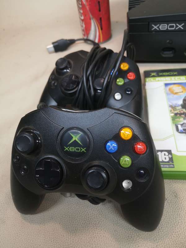 Vintage Original Xbox Console with controllers, cables and 2 Games - 100% Working