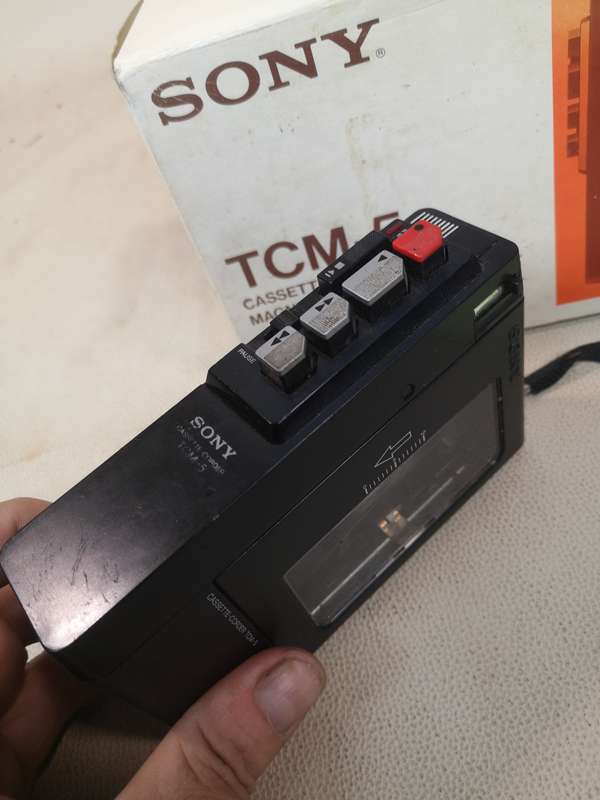 Vintage Boxed SONY TCM 5 Cassette Recorder Walkman, working